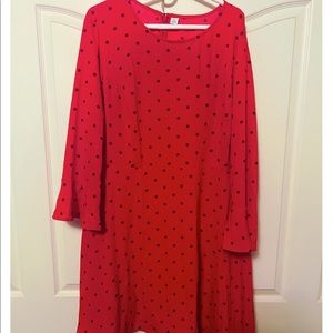 Knee length polka dot dress